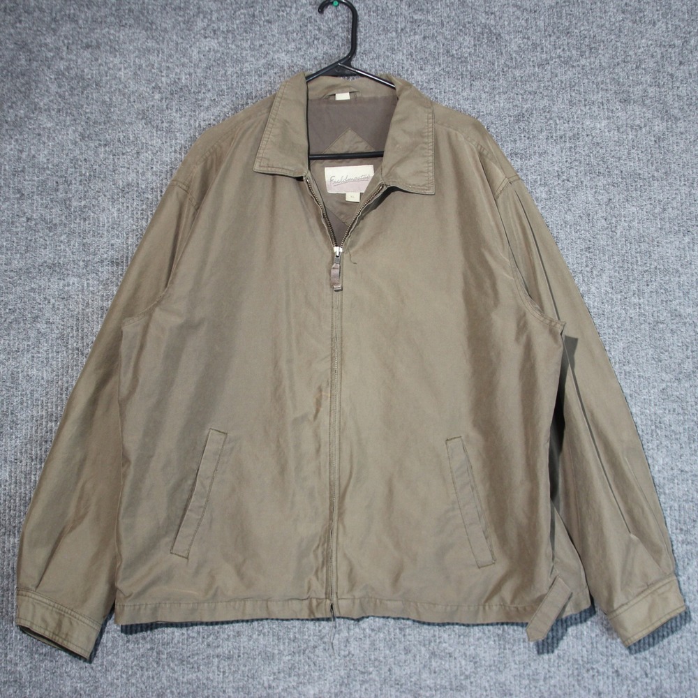 Fieldmaster Mens XL Beige Full Zip Lightweight Jacket Coat Cotton Blend